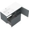 Mexen Rivel kúpeľňová skrinka 100 cm s umývadlom Otis ľavá, 1S, 1D, ryhovaná, grafit mat/biela mat - 91A23-10047-3-BBFF66-W18L01
