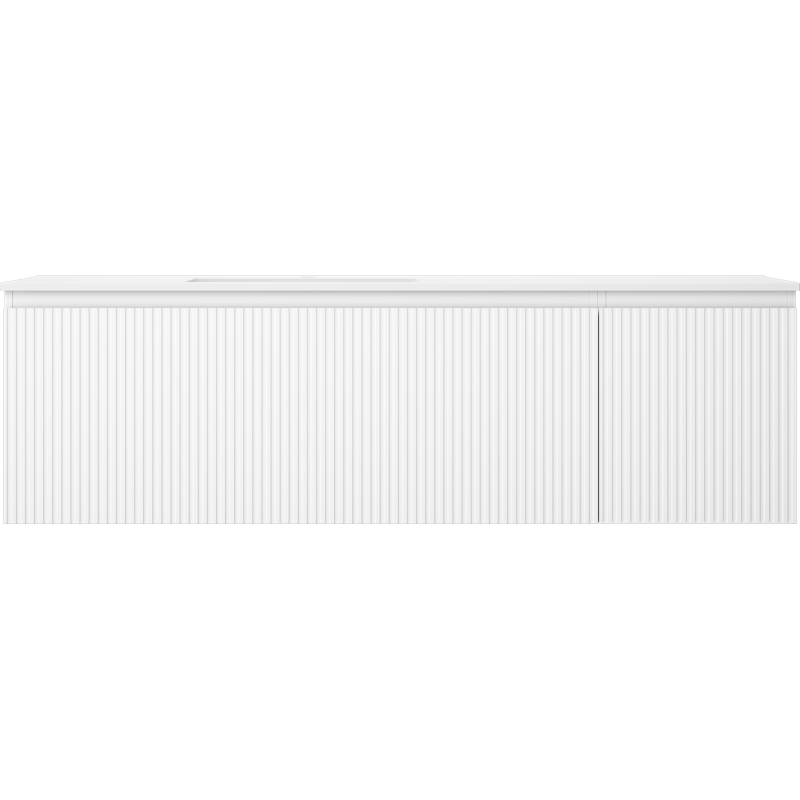 Mexen Rivel kúpeľňová skrinka 160 cm s umývadlom Otis ľavá, 1S, 1D, ryhovaná, biela mat - 91A23-16047-3-BBFF01-W18L01