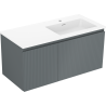 Mexen Rivel kúpeľňová skrinka 100 cm s umývadlom Otis pravá, 1S, 1D, ryhovaná, grafit/biela mat - 91A23-10047-3-BBFF66-W18P01