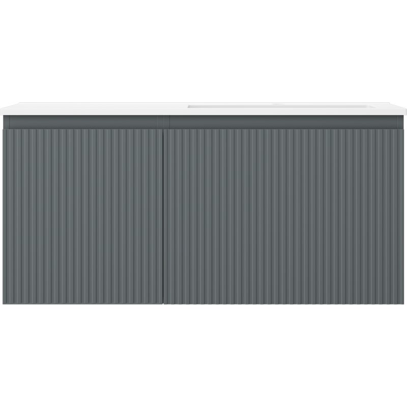 Mexen Rivel kúpeľňová skrinka 100 cm s umývadlom Otis pravá, 1S, 1D, ryhovaná, grafit/biela mat - 91A23-10047-3-BBFF66-W18P01