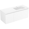 Mexen Rivel kúpeľňová skrinka 120 cm s pravým umývadlom Otis, 1S, 1D, ryhovaná, biela matná - 91A23-12047-3-BBFF01-W18P01