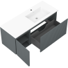 Mexen Rivel kúpeľňová skrinka 120 cm s umývadlom Otis pravá, 1S, 1D, ryhovaná, grafit/biela matná