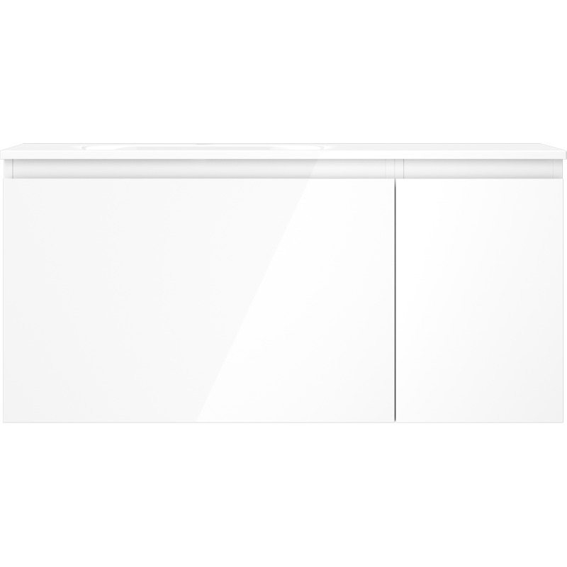 Mexen Orio kúpeľňová skrinka 100 cm s umývadlom Vela ľavým, 1S, 1D, biela lesk - 91A13-10047-3-BBFF00-W23L00