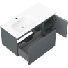 Mexen Orio kúpeľňová skrinka 100 cm s umývadlom Vela ľavým, 1S, 1D, grafit matná/biela matná - 91A13-10047-3-BBFF66-W23L01