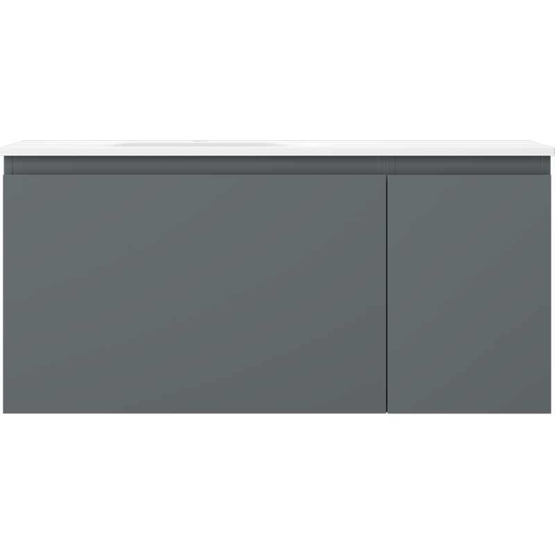 Mexen Orio kúpeľňová skrinka 100 cm s umývadlom Vela ľavým, 1S, 1D, grafit matná/biela matná - 91A13-10047-3-BBFF66-W23L01