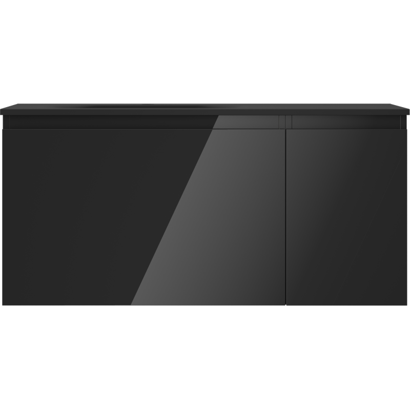 Mexen Orio kúpeľňová skrinka 100 cm s umývadlom Vela ľavým, 1S, 1D, čierny lesk/čierny mat - 91A13-10047-3-BBFF70-W23L71