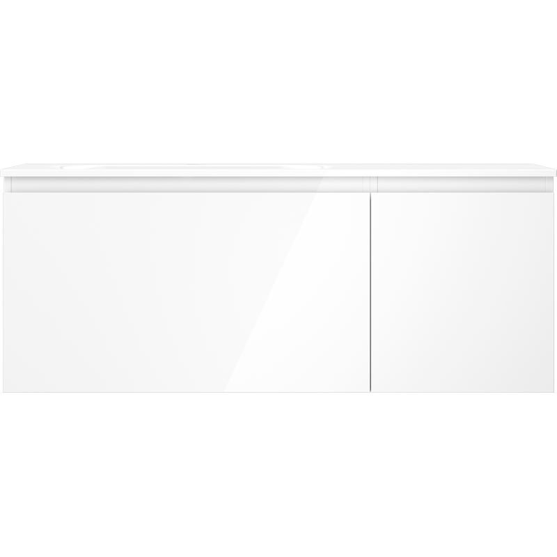 Mexen Orio kúpeľňová skrinka 120 cm s umývadlom Vela ľavým, 1S, 1D, biely lesk - 91A13-12047-3-BBFF00-W23L00