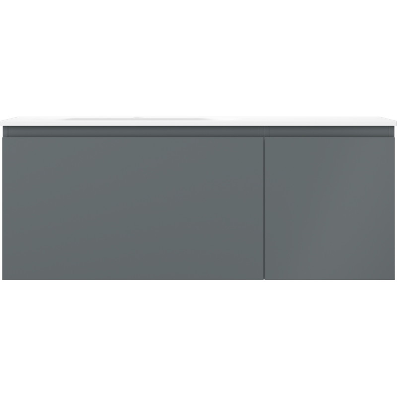 Mexen Orio kúpeľňová skrinka 120 cm s umývadlom Vela ľavým, 1S, 1D, grafit mat/biela mat - 91A13-12047-3-BBFF66-W23L01