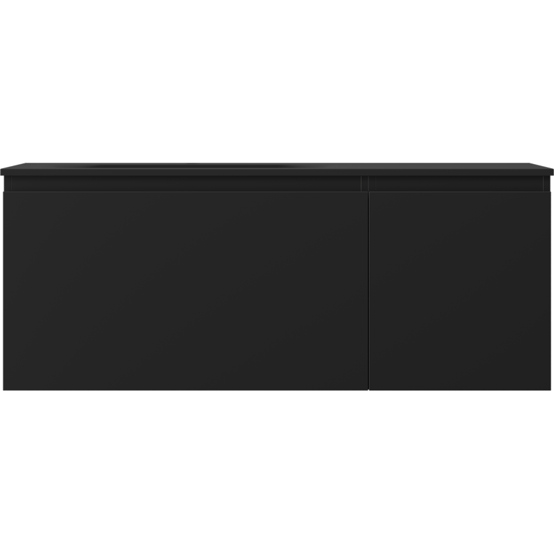 Mexen Orio kúpeľňová skrinka 120 cm s umývadlom Vela ľavé, 1S, 1D, čierna mat - 91A13-12047-3-BBFF71-W23L71