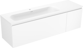 Mexen Orio kúpeľňová skrinka 160 cm s umývadlom Vela ľavým, 1S, 1D, biela matná - 91A13-16047-3-BBFF01-W23L01