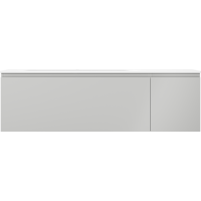 Mexen Orio kúpeľňová skrinka 160 cm s umývadlom Vela ľavou, 1S, 1D, šedá matná/biela matná - 91A13-16047-3-BBFF62-W23L01