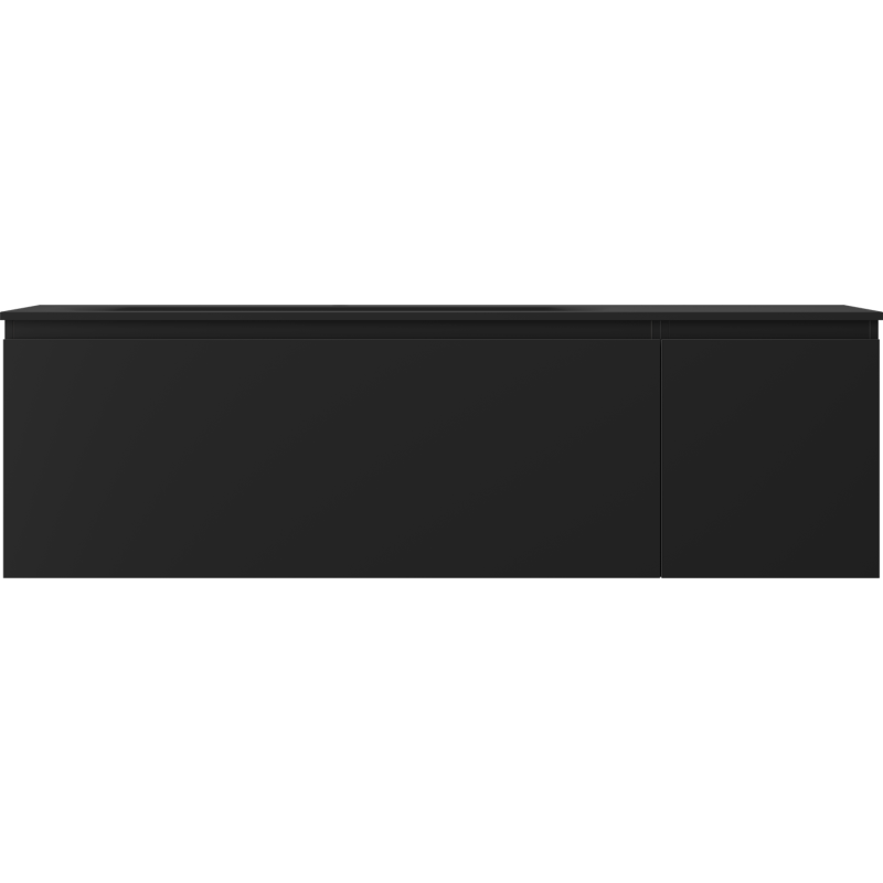 Mexen Orio kúpeľňová skrinka 160 cm s ľavým umývadlom Vela, 1S, 1D, čierna matná - 91A13-16047-3-BBFF71-W23L71