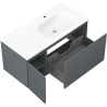 Mexen Orio kúpeľňová skrinka 100 cm s umývadlom Vela pravým, 1S, 1D, grafit mat/biela mat - 91A13-10047-3-BBFF66-W23P01