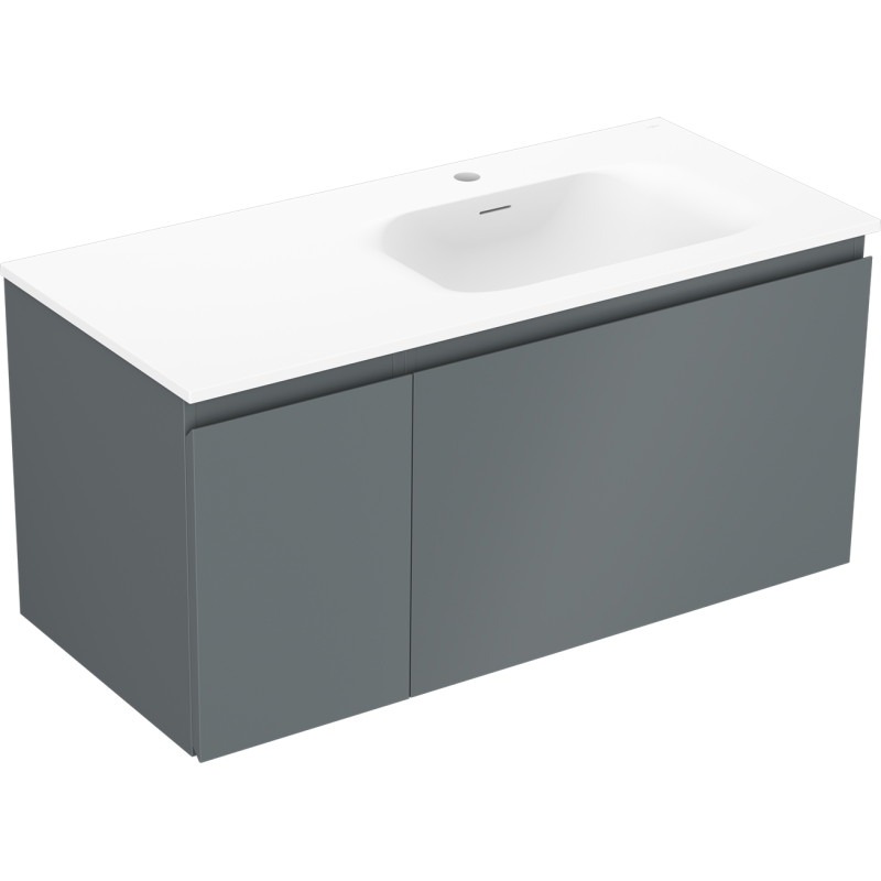 Mexen Orio kúpeľňová skrinka 100 cm s umývadlom Vela pravá, 1S, 1D, grafit mat/biela mat - 91A13-10047-3-BBFF66-W23P01