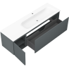 Mexen Orio kúpeľňová skrinka 160 cm s umývadlom Vela pravým, 1S, 1D, grafit mat/biela mat - 91A13-16047-3-BBFF66-W23P01