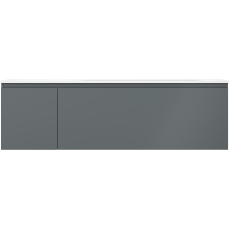 Mexen Orio kúpeľňová skrinka 160 cm s umývadlom Vela pravá, 1S, 1D, grafit mat/biela mat - 91A13-16047-3-BBFF66-W23P01