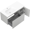 Mexen Rivel kúpeľňová skrinka 100 cm s umývadlom Vela ľavá, 1S, 1D, ryhovaná, sivá mat/biela mat