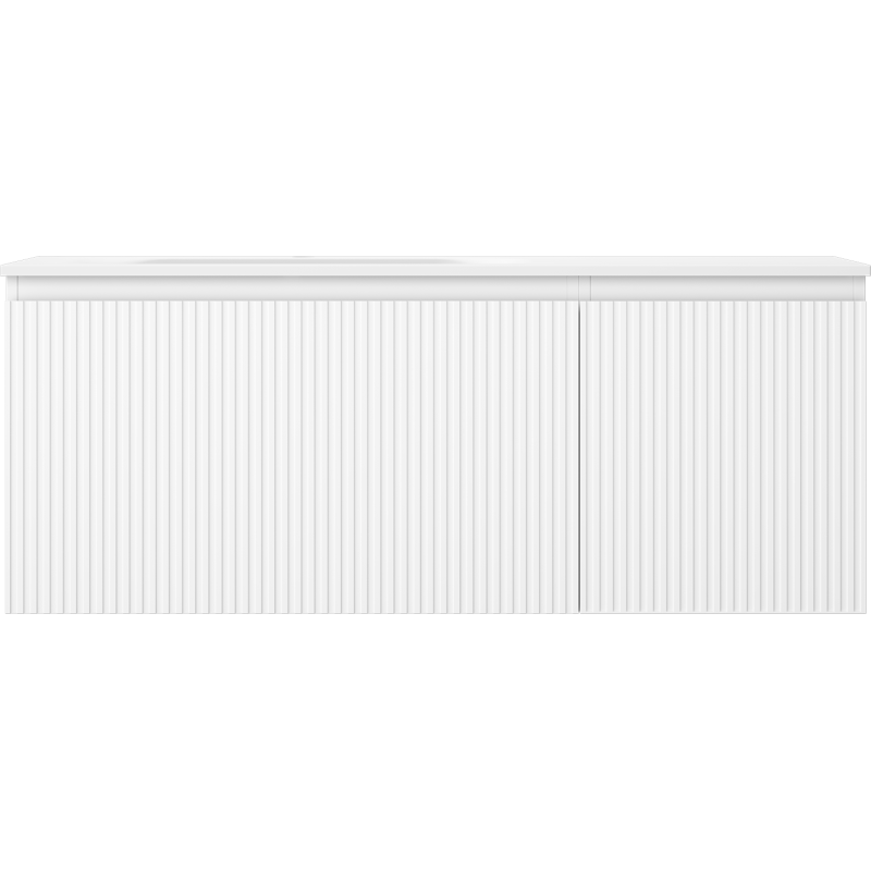 Mexen Rivel kúpeľňová skrinka 120 cm s umývadlom Vela ľavé, 1S, 1D, ryhovaná, biela mat - 91A23-12047-3-BBFF01-W23L01