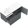 Mexen Rivel kúpeľňová skrinka 120 cm s umývadlom Vela ľavou, 1S, 1D, ryhovaná, grafit mat/biela mat