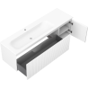 Mexen Rivel kúpeľňová skrinka 160 cm s umývadlom Vela ľavá, 1S, 1D, ryhovaná, biela matná - 91A23-16047-3-BBFF01-W23L01