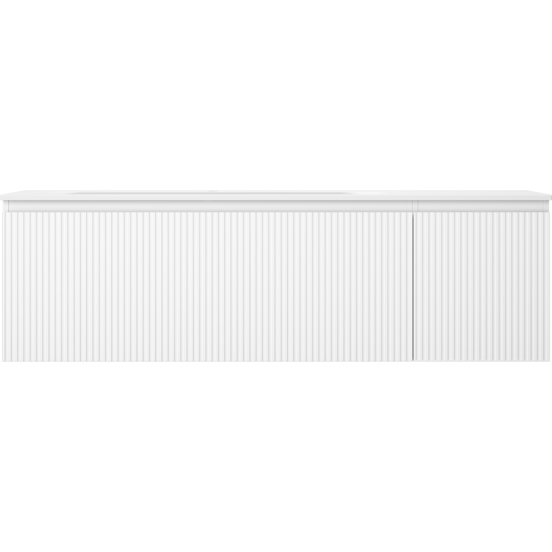 Mexen Rivel kúpeľňová skrinka 160 cm s umývadlom Vela ľavá, 1S, 1D, ryhovaná, biela matná - 91A23-16047-3-BBFF01-W23L01