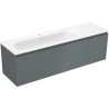 Mexen Rivel kúpeľňová skrinka 160 cm s umývadlom Vela ľavá, 1S, 1D, ryhovaná, grafit mat/biela mat - 91A23-16047-3-BBFF66-W23L01