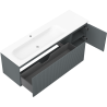 Mexen Rivel kúpeľňová skrinka 160 cm s umývadlom Vela ľavá, 1S, 1D, ryhovaná, grafit mat/biela mat - 91A23-16047-3-BBFF66-W23L01