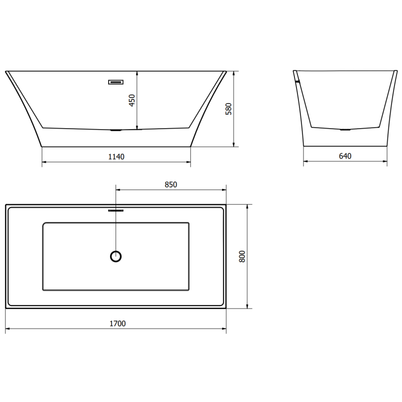 Mexen Ibiza voľne stojaca vaňa 170 x 80 cm, biela - 57021708000