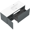 Mexen Rivel kúpeľňová skrinka 120 cm s umývadlom Vela pravá, 1S, 1D, ryhovaná, grafit/biela matná - 91A23-12047-3-BBFF66-W23P01
