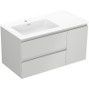 Mexen Orio kúpeľňová skrinka 90 cm s umývadlom Otis ľavým, 2S, 1D, sivá matná/biela matná - 91A13-09047-3-BBFFF62-W18L01