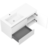 Mexen Orio kúpeľňová skrinka 100 cm s ľavým umývadlom Otis, 2S, 1D, biela matná - 91A13-10047-3-BBFFF01-W18L01