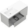 Mexen Orio kúpeľňová skrinka 100 cm s umývadlom Otis ľavým, 2S, 1D, šedá matná/biela matná - 91A13-10047-3-BBFFF62-W18L01