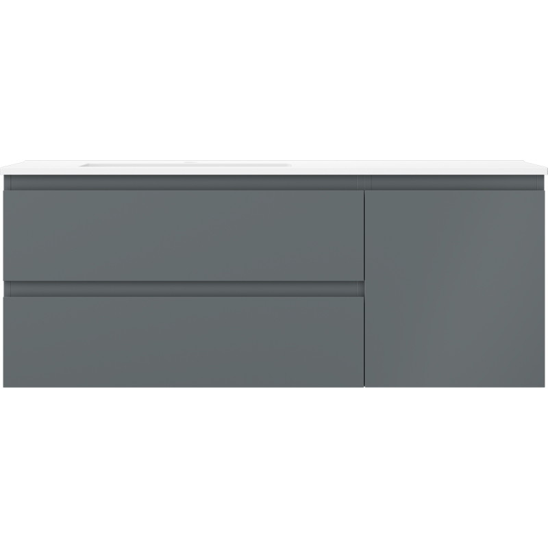 Mexen Orio 120 cm kúpeľňová skrinka s umývadlom Otis ľavá, 2S, 1D, grafit mat/biela mat - 91A13-12047-3-BBFFF66-W18L01