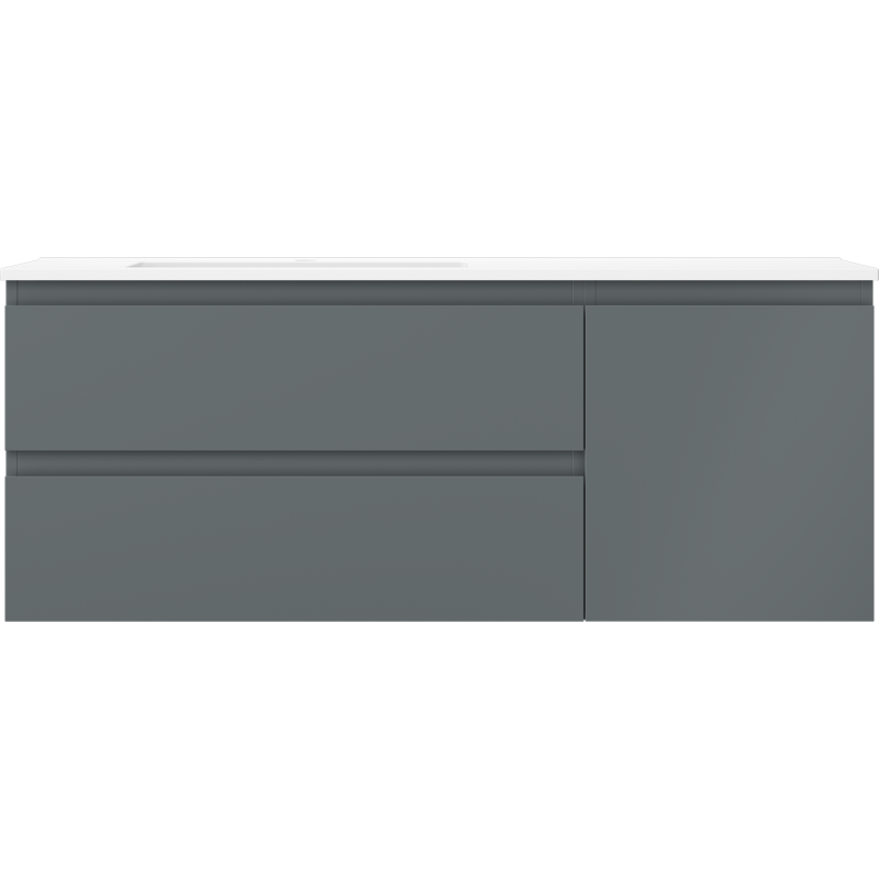 Mexen Orio kúpeľňová skrinka 120 cm s umývadlom Otis ľavou, 2S, 1D, grafit mat/biela mat - 91A13-12047-3-BBFFF66-W18L01