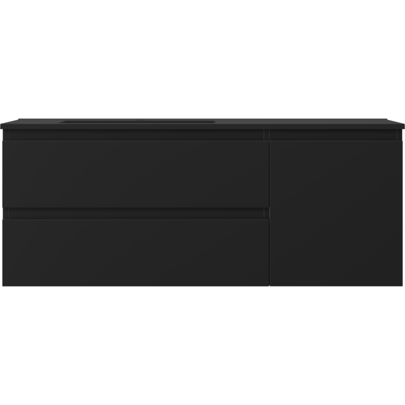 Mexen Orio kúpeľňová skrinka 120 cm s umývadlom Otis ľavá, 2S, 1D, čierna mat - 91A13-12047-3-BBFFF71-W18L71