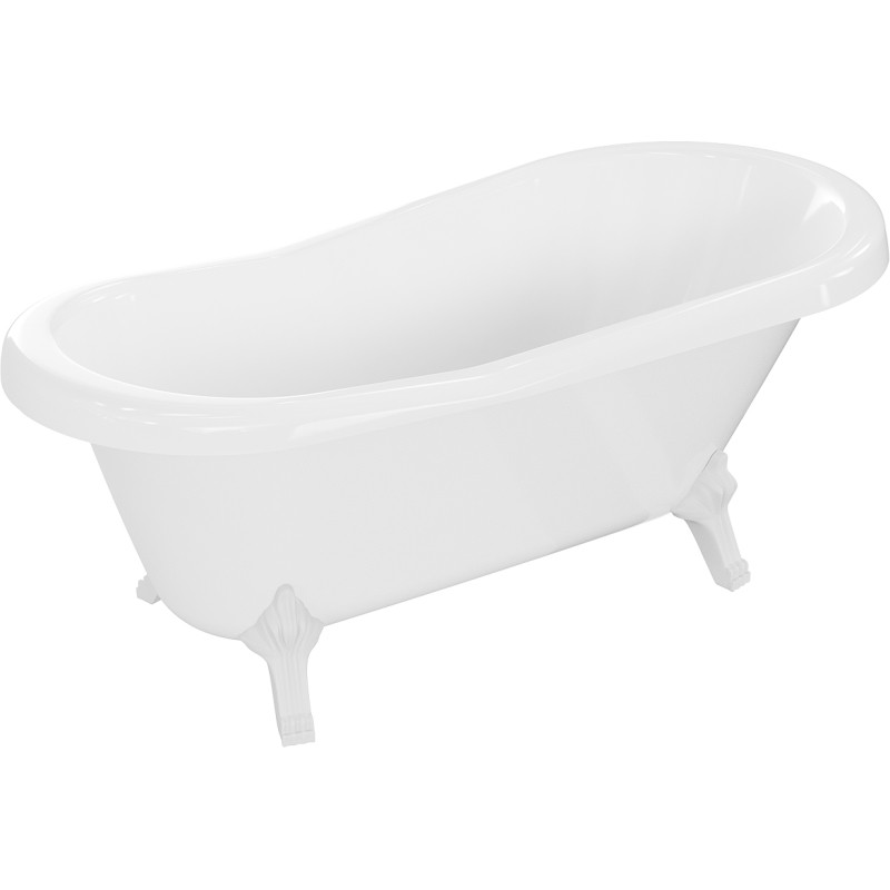 Mexen Retro voľne stojaca vaňa 150 x 73 cm, biela, nohy biele - 53251507300-20