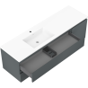 Mexen Orio kúpeľňová skrinka 160 cm s umývadlom Otis ľavá, 2S, 1D, grafit mat/biela mat - 91A13-16047-3-BBFFF66-W18L01