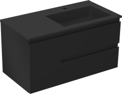Mexen Orio kúpeľňová skrinka 90 cm s umývadlom Otis pravá, 2S, 1D, čierna matná - 91A13-09047-3-BBFFF71-W18P71
