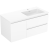 Mexen Orio kúpeľňová skrinka 100 cm s umývadlom Otis pravá, 2S, 1D, biela mat - 91A13-10047-3-BBFFF01-W18P01
