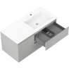 Mexen Orio kúpeľňová skrinka 100 cm s umývadlom Otis pravým, 2S, 1D, sivá matná/biela matná - 91A13-10047-3-BBFFF62-W18P01