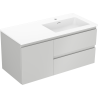 Mexen Orio kúpeľňová skrinka 100 cm s umývadlom Otis pravým, 2S, 1D, sivá matná/biela matná - 91A13-10047-3-BBFFF62-W18P01
