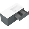 Mexen Orio kúpeľňová skrinka 100 cm s umývadlom Otis pravým, 2S, 1D, grafit mat/biela mat - 91A13-10047-3-BBFFF66-W18P01