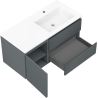 Mexen Orio kúpeľňová skrinka 100 cm s umývadlom Otis pravým, 2S, 1D, grafit mat/biela mat - 91A13-10047-3-BBFFF66-W18P01