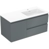 Mexen Orio kúpeľňová skrinka 100 cm s umývadlom Otis pravým, 2S, 1D, grafit mat/biela mat - 91A13-10047-3-BBFFF66-W18P01