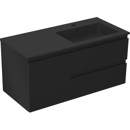 Mexen Orio kúpeľňová skrinka 100 cm s umývadlom Otis pravá, 2S, 1D, čierna matná - 91A13-10047-3-BBFFF71-W18P71