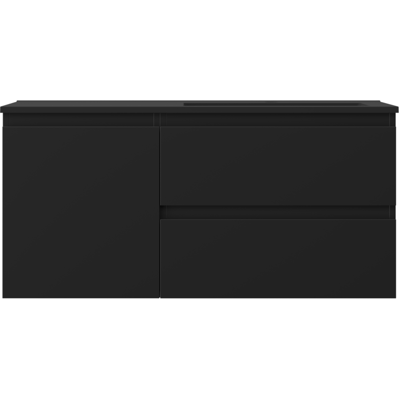 Mexen Orio kúpeľňová skrinka 100 cm s umývadlom Otis pravá, 2S, 1D, čierna matná - 91A13-10047-3-BBFFF71-W18P71