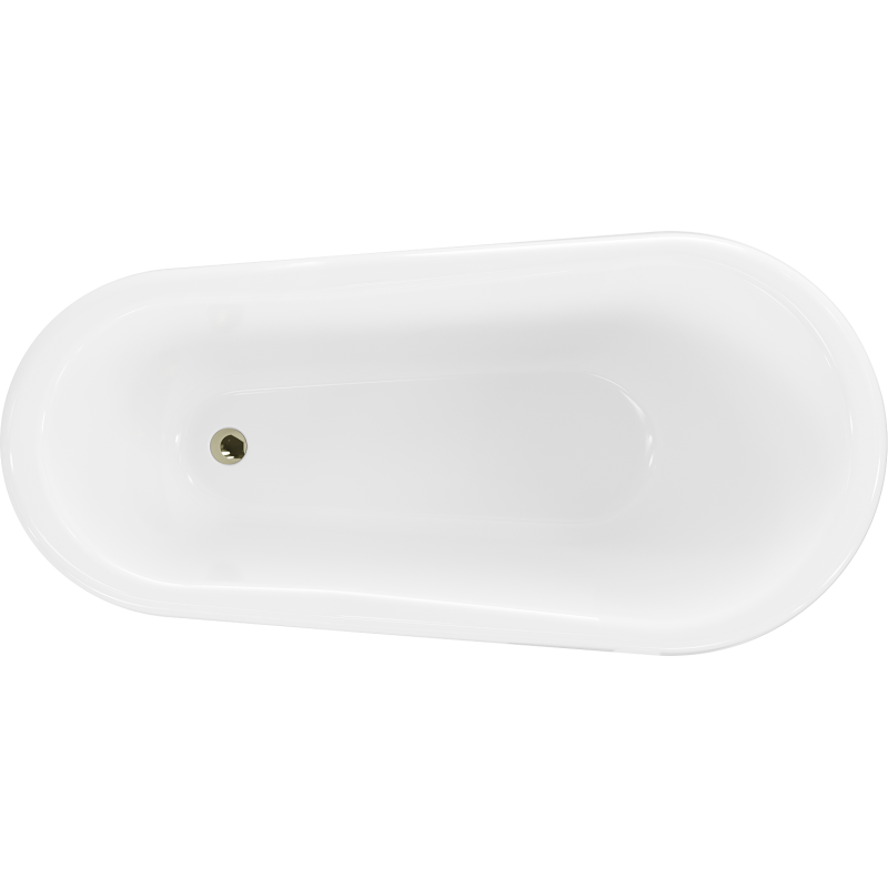 Mexen Retro voľne stojaca vaňa 150 x 73 cm, biela/čierna, zlaté nohy - 53251507375-50