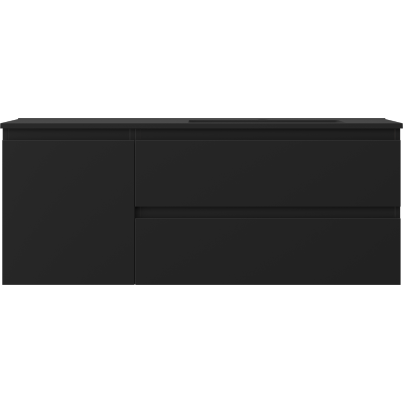 Mexen Orio kúpeľňová skrinka 120 cm s umývadlom Otis pravá, 2S, 1D, čierna matná - 91A13-12047-3-BBFFF71-W18P71