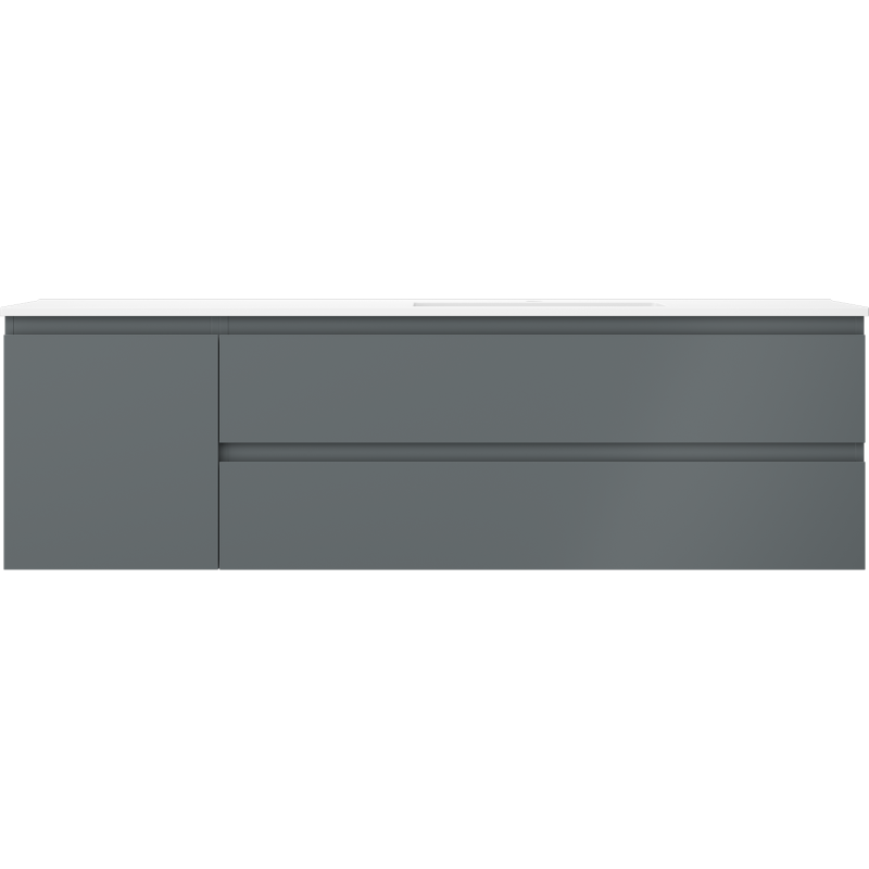Mexen Orio kúpeľňová skrinka 160 cm s umývadlom Otis pravým, 2S, 1D, grafit mat/biela mat - 91A13-16047-3-BBFFF66-W18P01