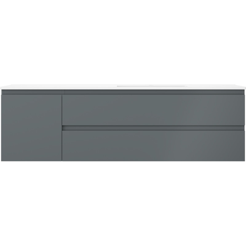 Mexen Orio kúpeľňová skrinka 160 cm s umývadlom Otis vpravo, 2S, 1D, grafit mat/biela mat - 91A13-16047-3-BBFFF66-W18P01